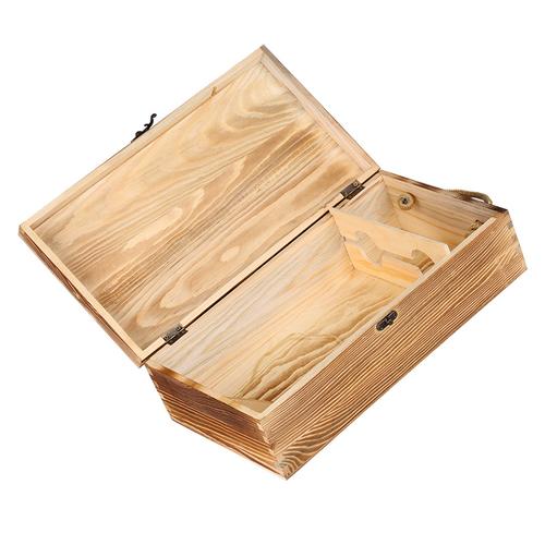 双支烤色白酒红酒冰酒木盒酒盒可定制加工木制品木鸟窝礼品盒